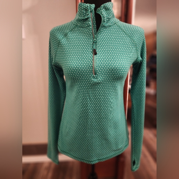 Eddie Bauer 1/4 zip, green polka dot, size medium - Picture 1 of 6